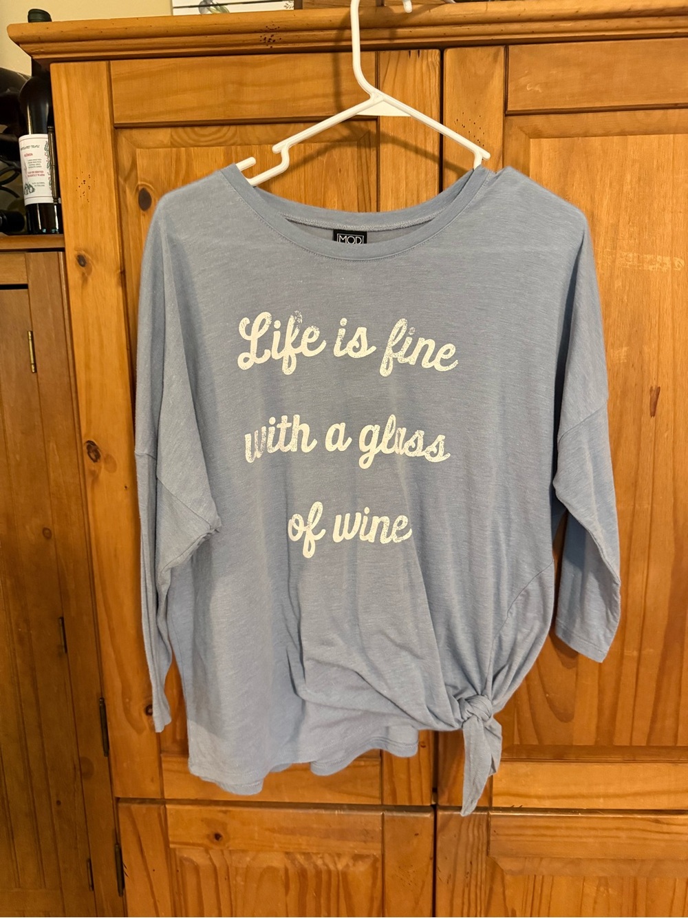 Modern Lux Dusty Blue Graphic Tee with Script